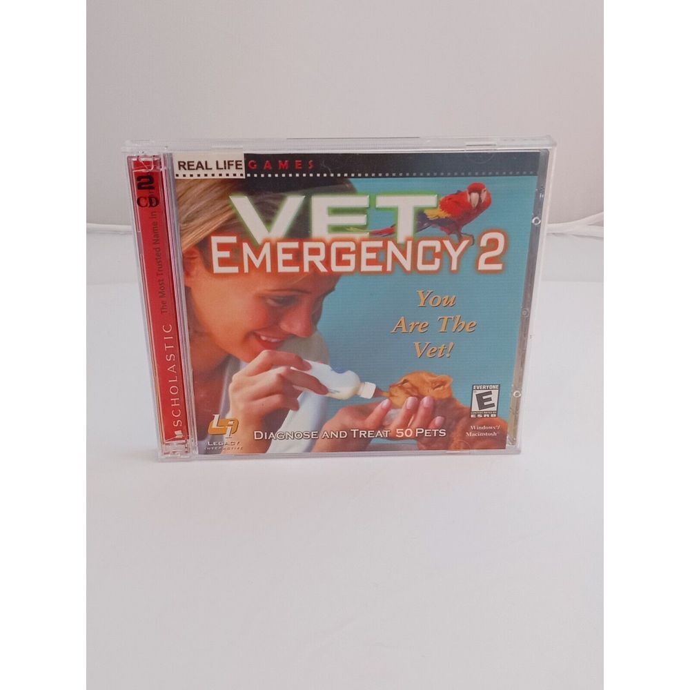 Vet Emergency 2 PC CD-ROM 2-Disc Diagnose and Treat 50 Pets Windows/MAC
